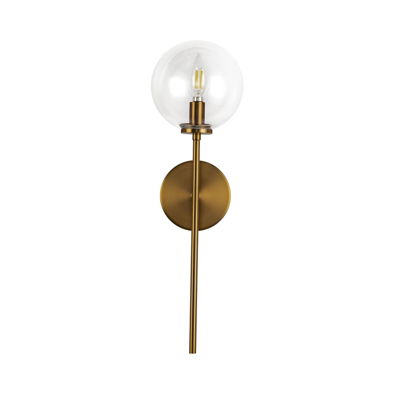 Alora WV549101AGCL One Light Wall Vanity, Aged Gold/Clear Glass