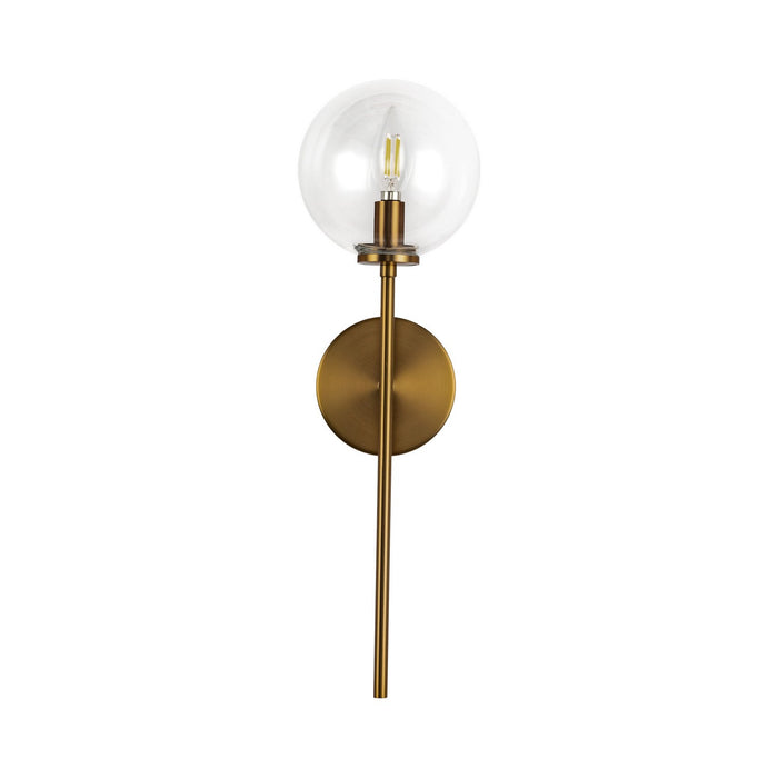 Alora WV549101AGCL One Light Wall Vanity, Aged Gold/Clear Glass