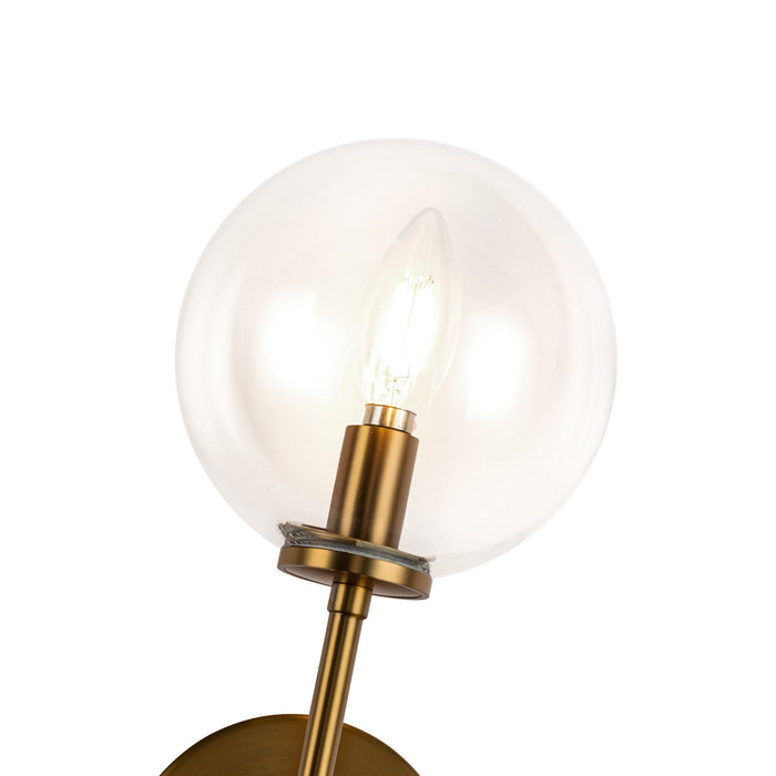 Alora WV549101AGCL One Light Wall Vanity, Aged Gold/Clear Glass