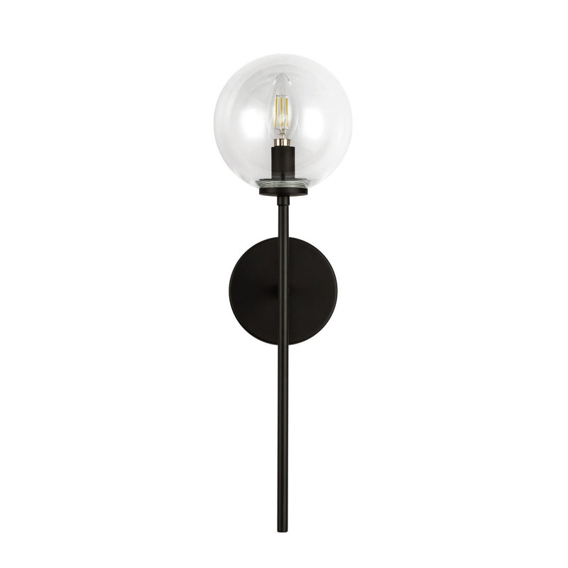 Alora WV549101MBCL One Light Wall Vanity, Matte Black/Clear Glass