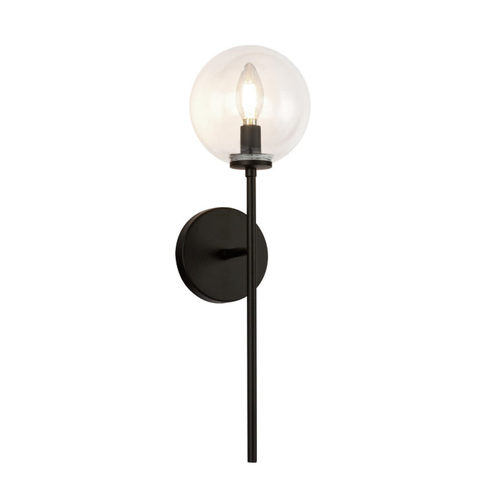 Alora WV549101MBCL One Light Wall Vanity, Matte Black/Clear Glass