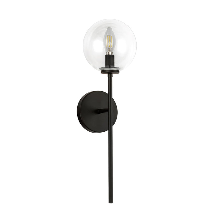 Alora WV549101MBCL One Light Wall Vanity, Matte Black/Clear Glass