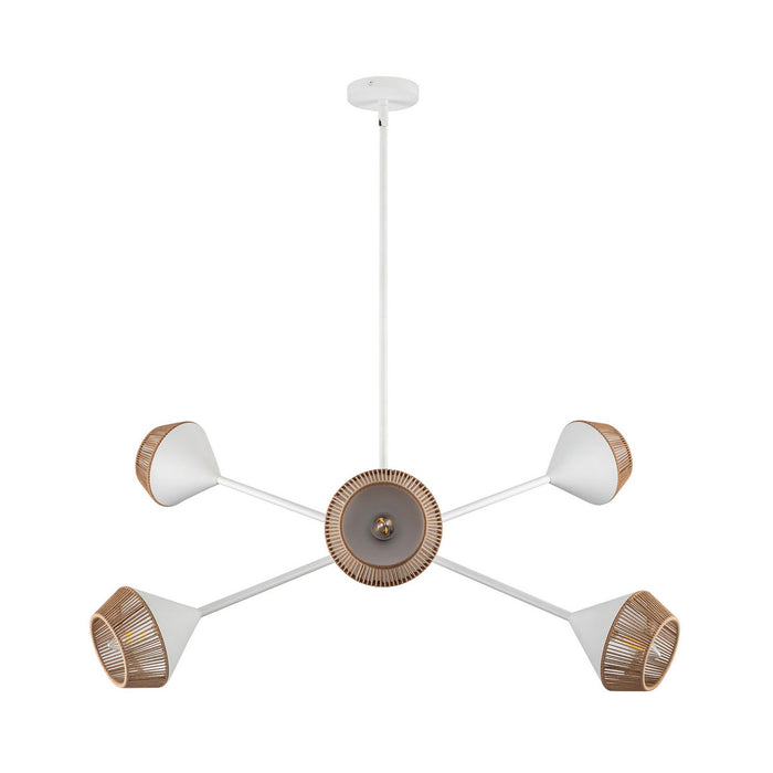 Alora CH633638WHBR Six Light Chandelier, White/Brown Cotton Rope