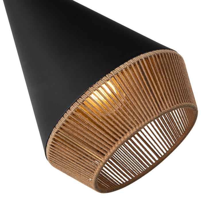 Alora PD633107MBBR One Light Pendant, Matte Black/Brown Cotton Rope