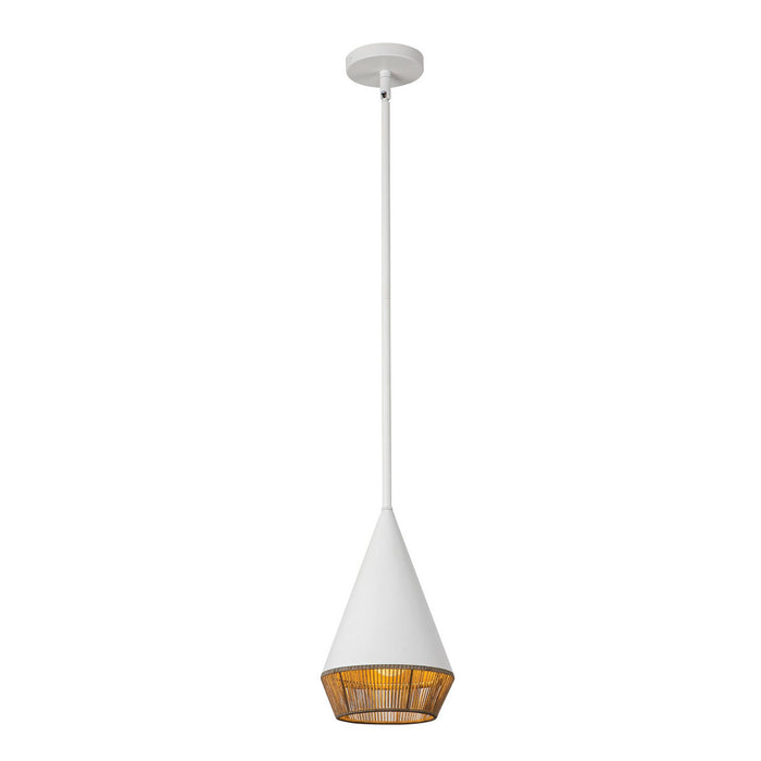Alora PD633107WHBR One Light Pendant, White/Brown Cotton Rope