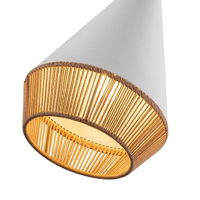 Alora PD633107WHBR One Light Pendant, White/Brown Cotton Rope