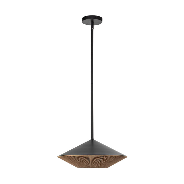 Alora PD633215MBBR One Light Pendant, Matte Black/Brown Cotton Rope