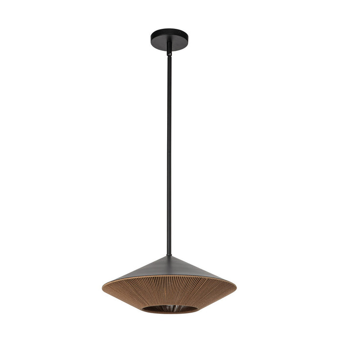 Alora PD633215MBBR One Light Pendant, Matte Black/Brown Cotton Rope