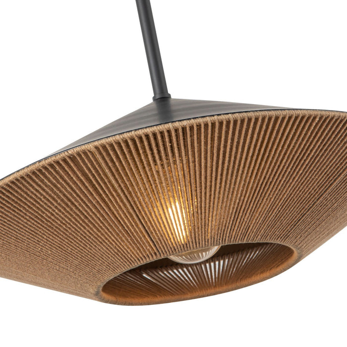 Alora PD633215MBBR One Light Pendant, Matte Black/Brown Cotton Rope