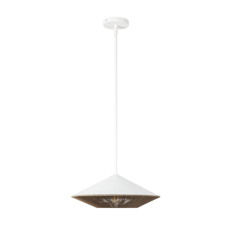 Alora PD633215WHBR One Light Pendant, White/Brown Cotton Rope