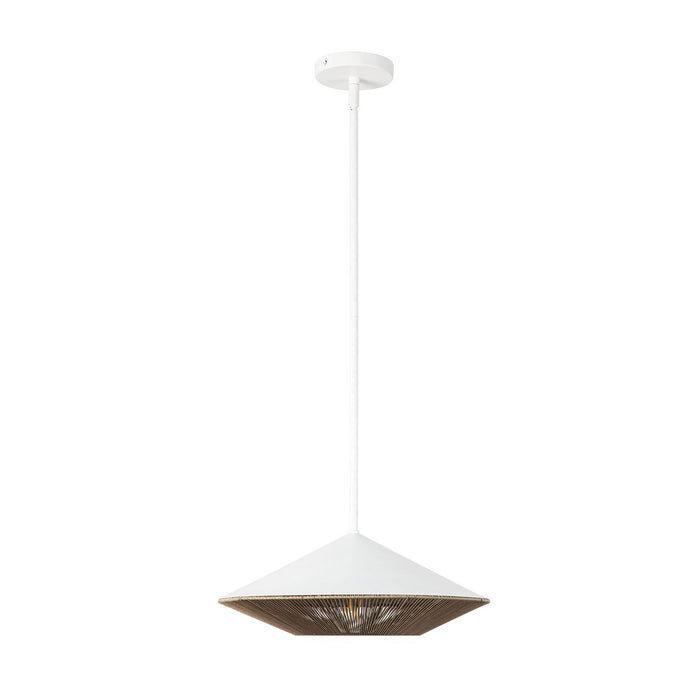 Alora PD633215WHBR One Light Pendant, White/Brown Cotton Rope