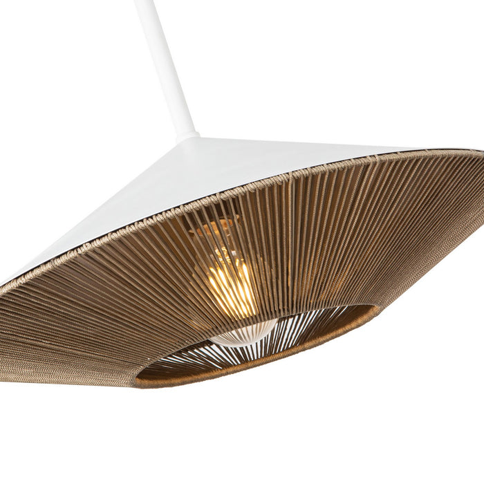 Alora PD633215WHBR One Light Pendant, White/Brown Cotton Rope
