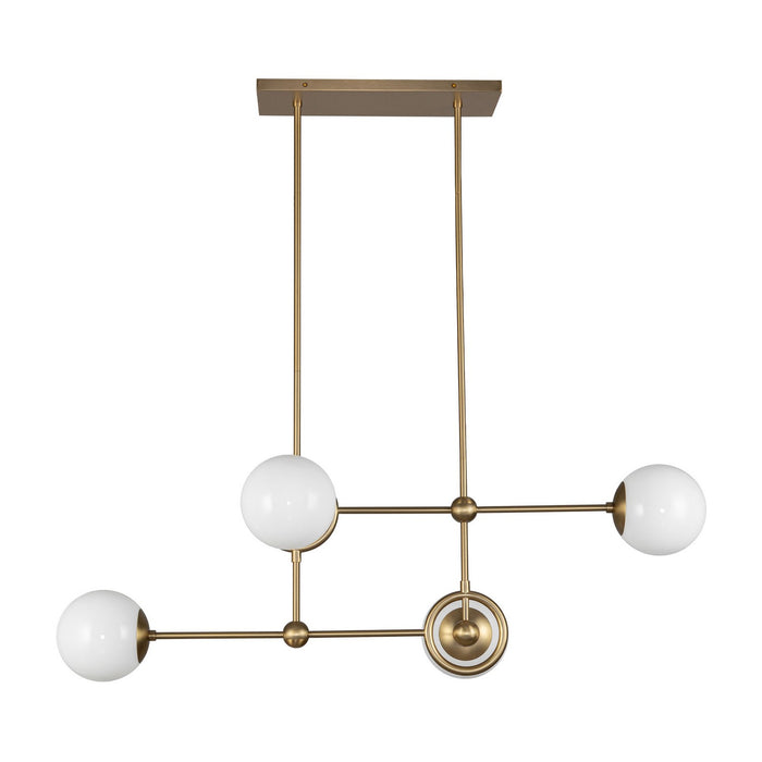 Alora CH407342BGGO Four Light Chandelier, Brushed Gold/Glossy Opal Glass