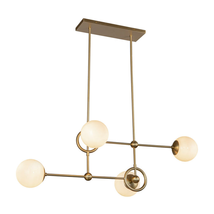Alora CH407342BGGO Four Light Chandelier, Brushed Gold/Glossy Opal Glass