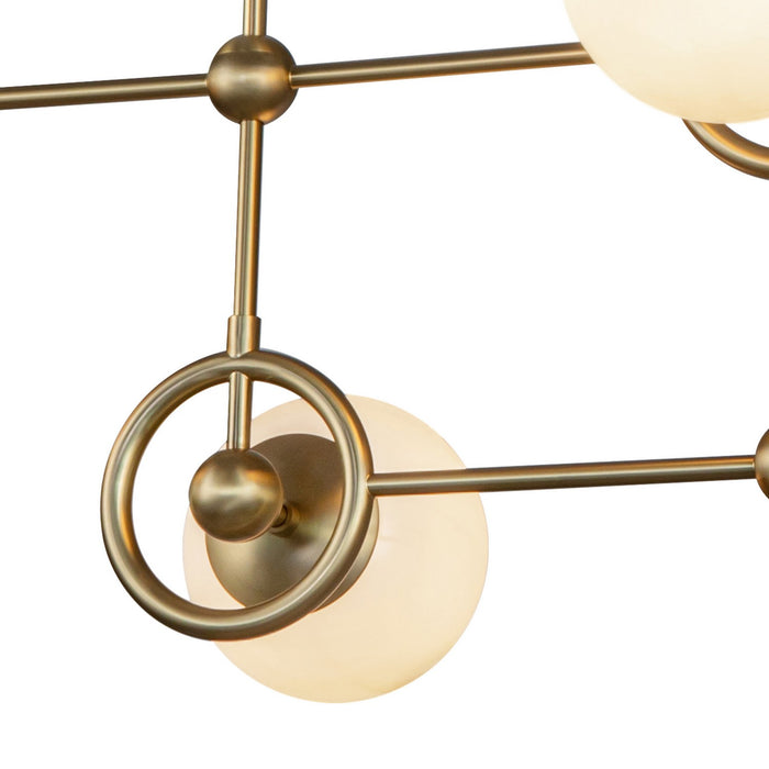 Alora CH407342BGGO Four Light Chandelier, Brushed Gold/Glossy Opal Glass