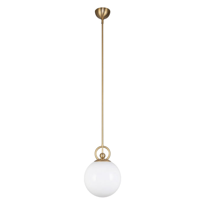 Alora PD407910BGGO One Light Pendant, Brushed Gold/Glossy Opal Glass