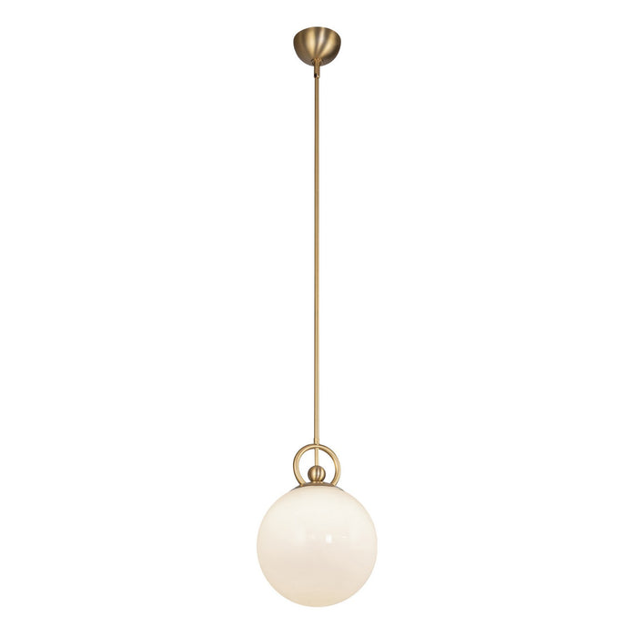 Alora PD407910BGGO One Light Pendant, Brushed Gold/Glossy Opal Glass