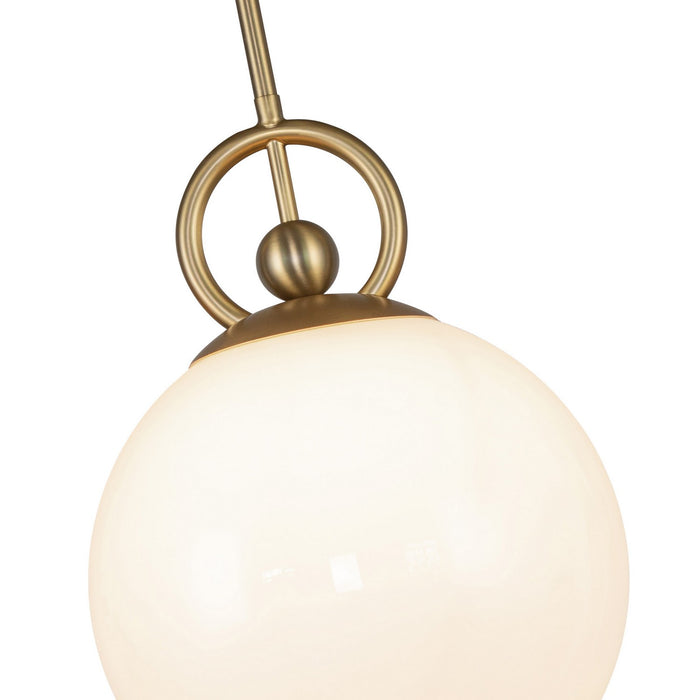 Alora PD407910BGGO One Light Pendant, Brushed Gold/Glossy Opal Glass