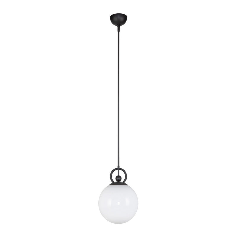 Alora PD407910MBGO One Light Pendant, Matte Black/Glossy Opal Glass