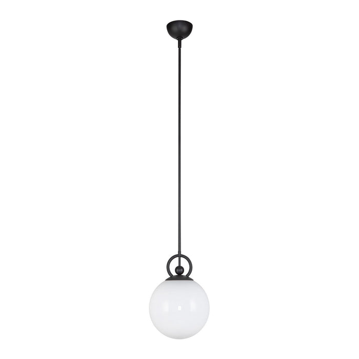 Alora PD407910MBGO One Light Pendant, Matte Black/Glossy Opal Glass