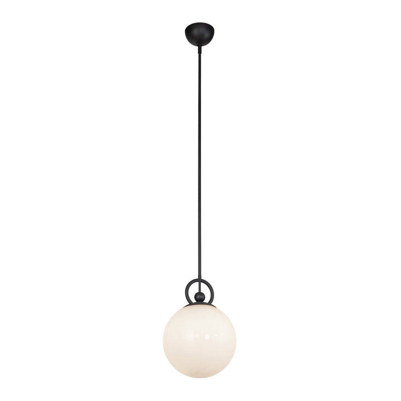 Alora PD407910MBGO One Light Pendant, Matte Black/Glossy Opal Glass