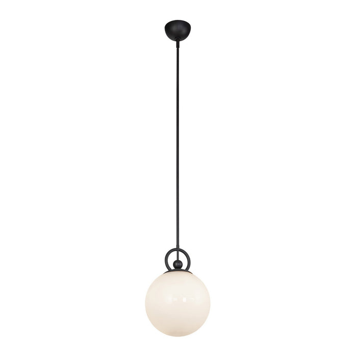 Alora PD407910MBGO One Light Pendant, Matte Black/Glossy Opal Glass