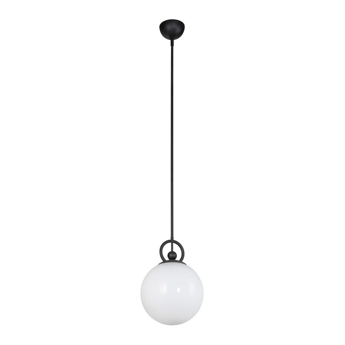 Alora PD407910MBGO One Light Pendant, Matte Black/Glossy Opal Glass