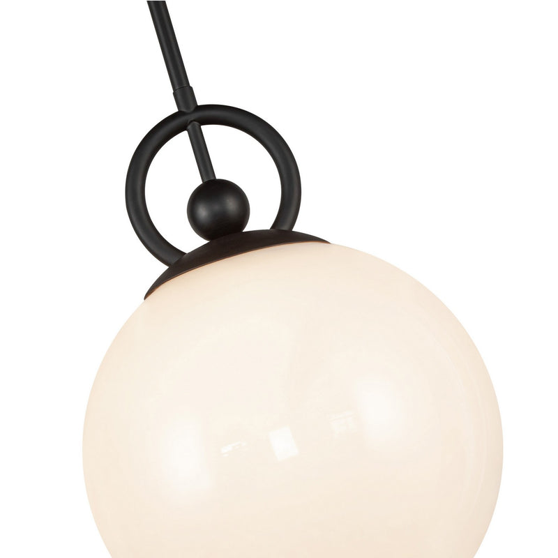 Alora PD407910MBGO One Light Pendant, Matte Black/Glossy Opal Glass
