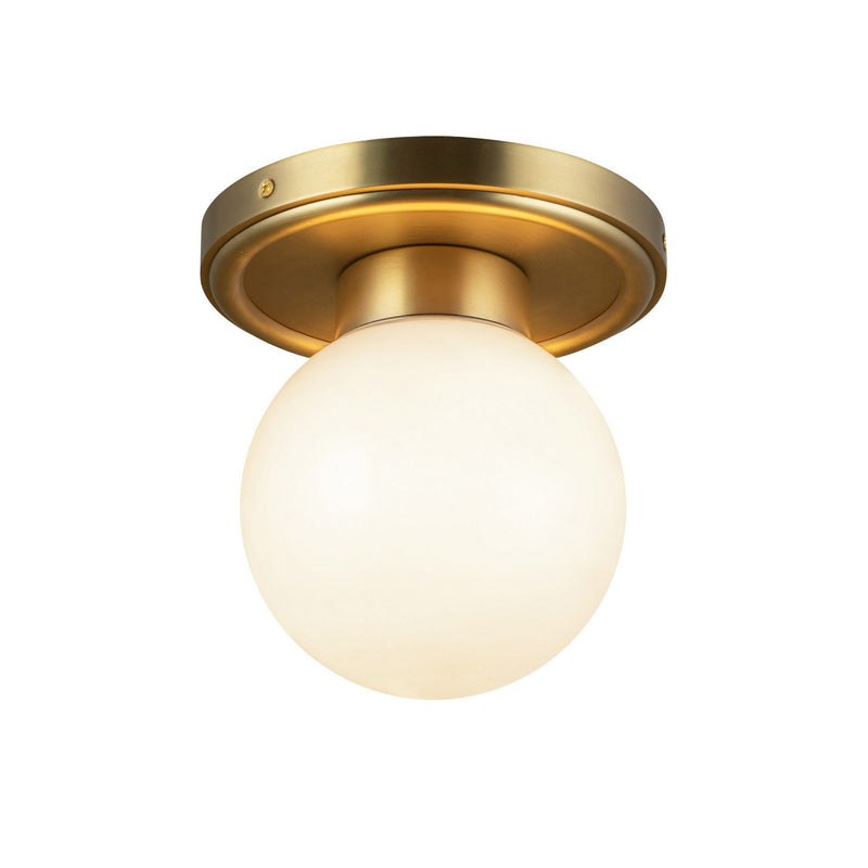 Alora SF407306BGGO One Light Semi-Flush Mount, Brushed Gold/Glossy Opal Glass