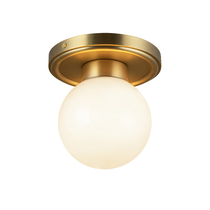 Alora SF407306BGGO One Light Semi-Flush Mount, Brushed Gold/Glossy Opal Glass