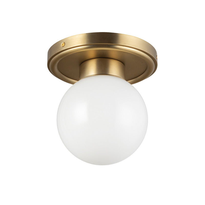 Alora SF407306BGGO One Light Semi-Flush Mount, Brushed Gold/Glossy Opal Glass