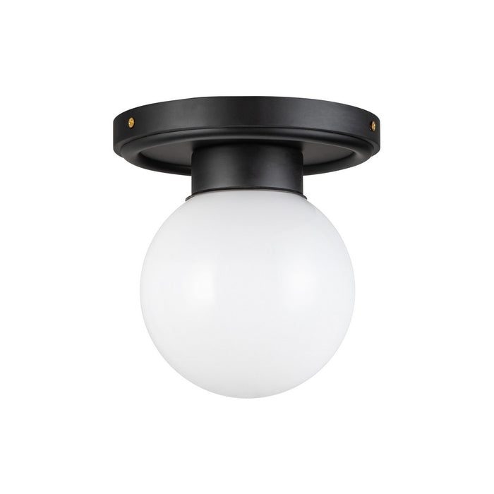 Alora SF407306MBGO One Light Semi-Flush Mount, Matte Black/Glossy Opal Glass