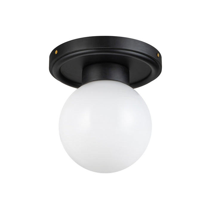 Alora SF407306MBGO One Light Semi-Flush Mount, Matte Black/Glossy Opal Glass