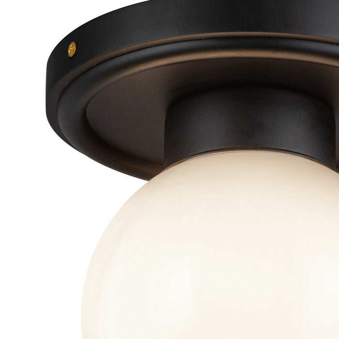 Alora SF407306MBGO One Light Semi-Flush Mount, Matte Black/Glossy Opal Glass