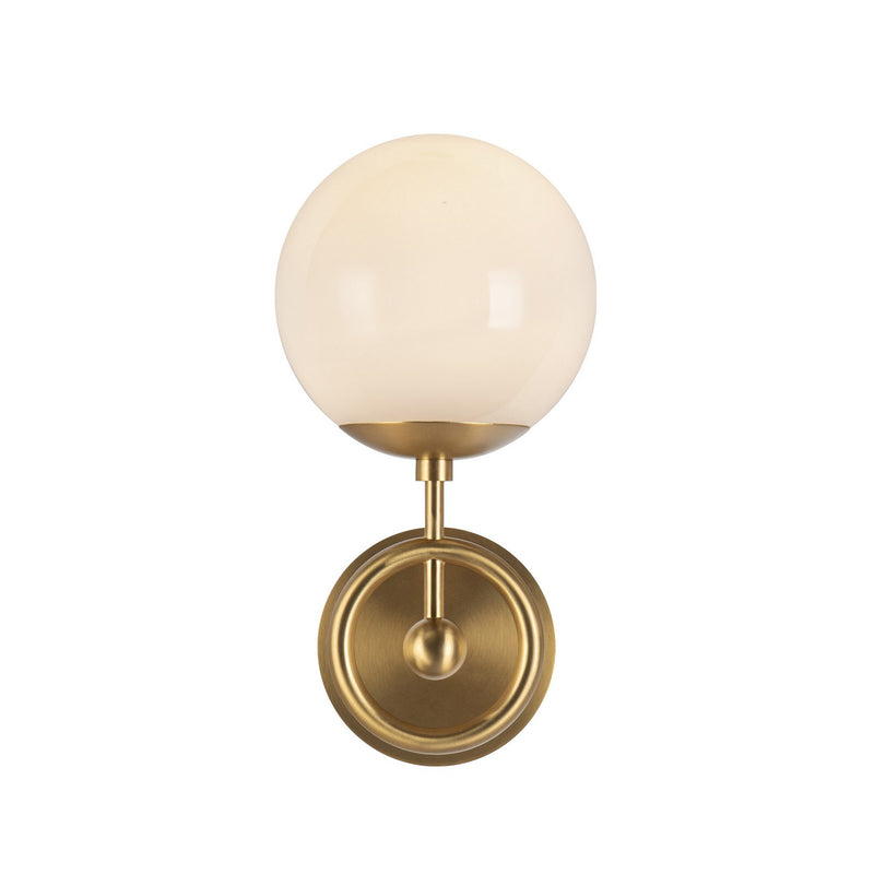 Alora WV407306BGGO One Light Wall Vanity, Brushed Gold/Glossy Opal Glass