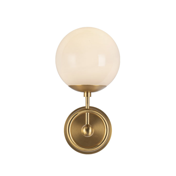 Alora WV407306BGGO One Light Wall Vanity, Brushed Gold/Glossy Opal Glass