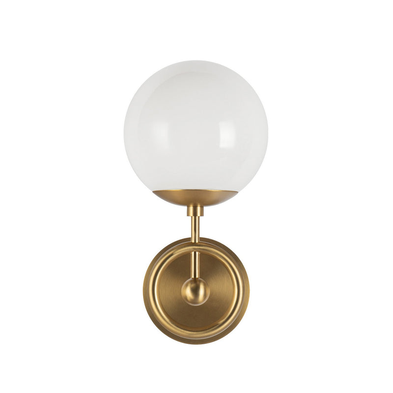 Alora WV407306BGGO One Light Wall Vanity, Brushed Gold/Glossy Opal Glass