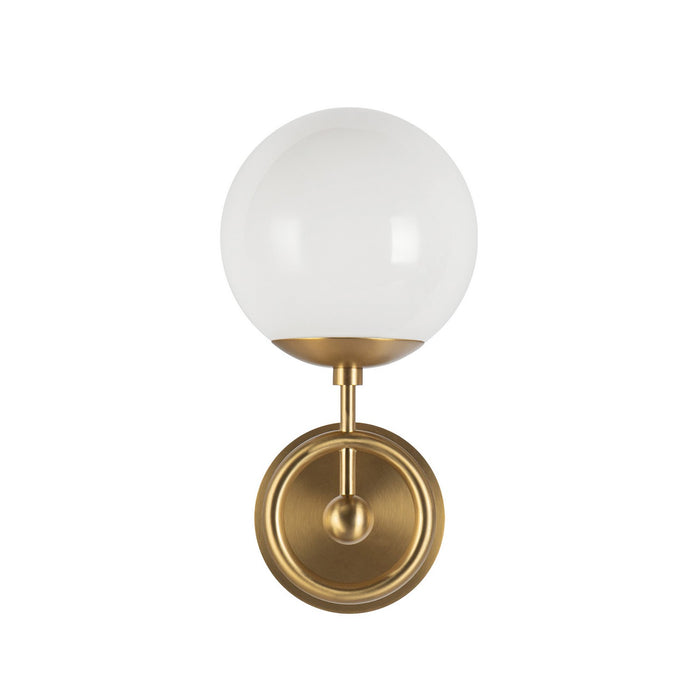 Alora WV407306BGGO One Light Wall Vanity, Brushed Gold/Glossy Opal Glass