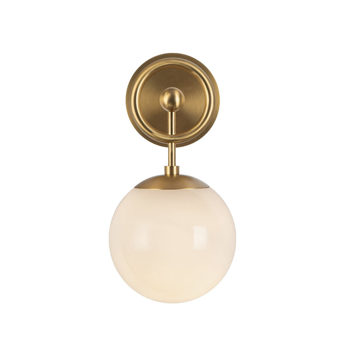 Alora WV407306BGGO One Light Wall Vanity, Brushed Gold/Glossy Opal Glass