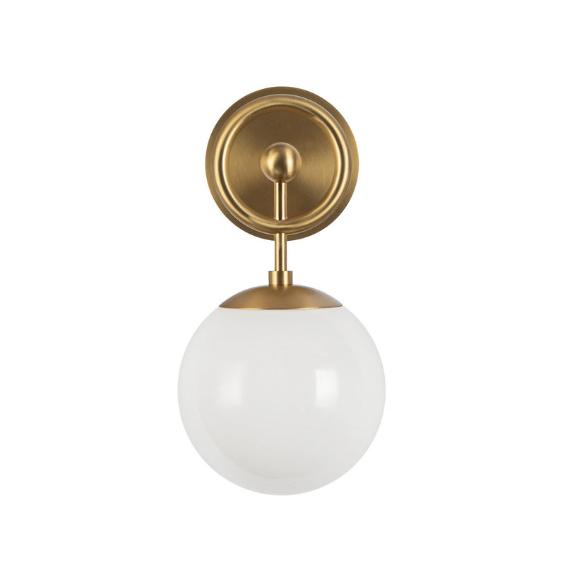 Alora WV407306BGGO One Light Wall Vanity, Brushed Gold/Glossy Opal Glass