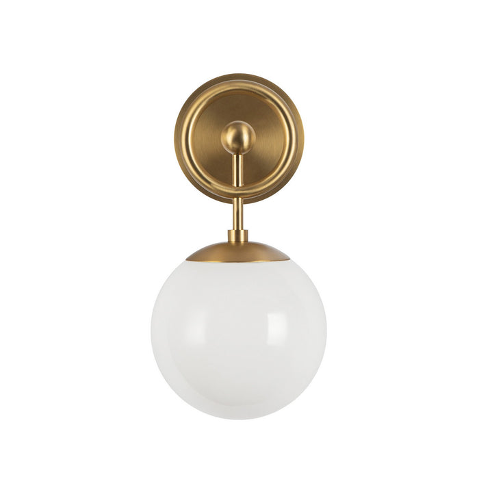 Alora WV407306BGGO One Light Wall Vanity, Brushed Gold/Glossy Opal Glass