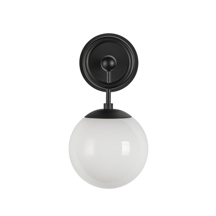 Alora WV407306MBGO One Light Wall Vanity, Matte Black/Glossy Opal Glass