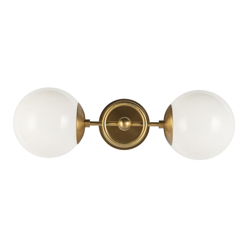 Alora WV407618BGGO Two Light Wall Vanity, Brushed Gold/Glossy Opal Glass