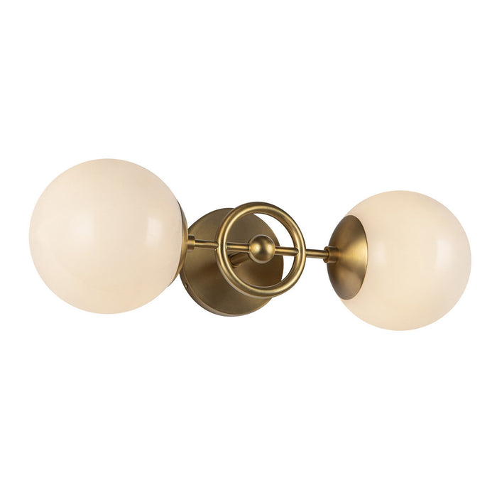 Alora WV407618BGGO Two Light Wall Vanity, Brushed Gold/Glossy Opal Glass