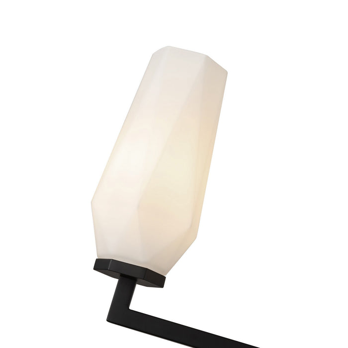 Alora CH424135MBOP Six Light Chandelier, Matte Black/Opal Glass