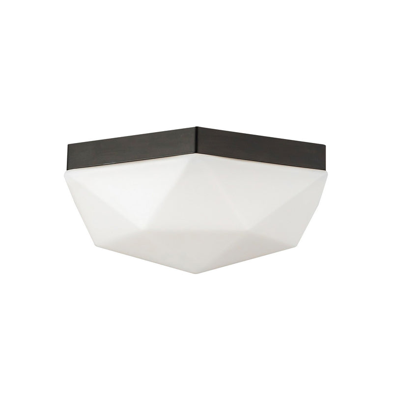 Alora FM424512MBOP Two Light Flush Mount, Matte Black/Opal Glass