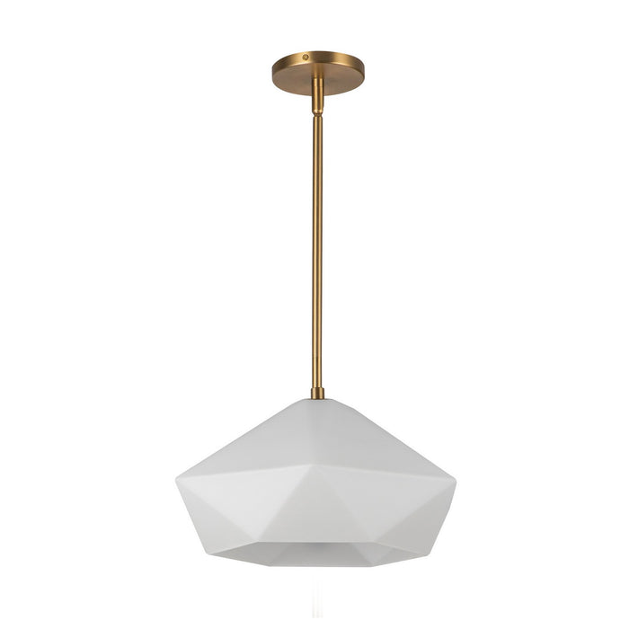 Alora PD424514BGOP One Light Pendant, Brushed Gold/Opal Glass