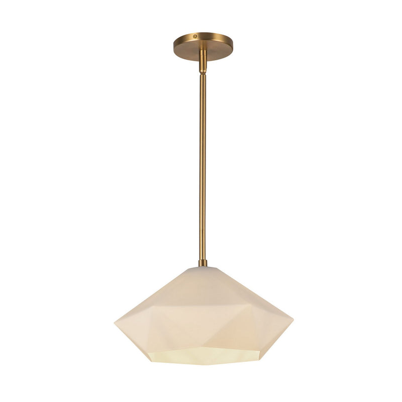 Alora PD424514BGOP One Light Pendant, Brushed Gold/Opal Glass