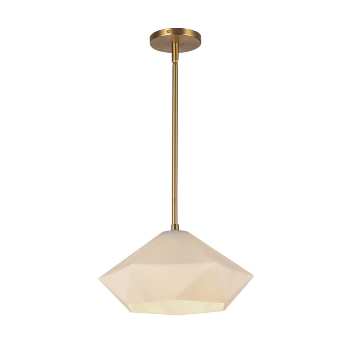 Alora PD424514BGOP One Light Pendant, Brushed Gold/Opal Glass