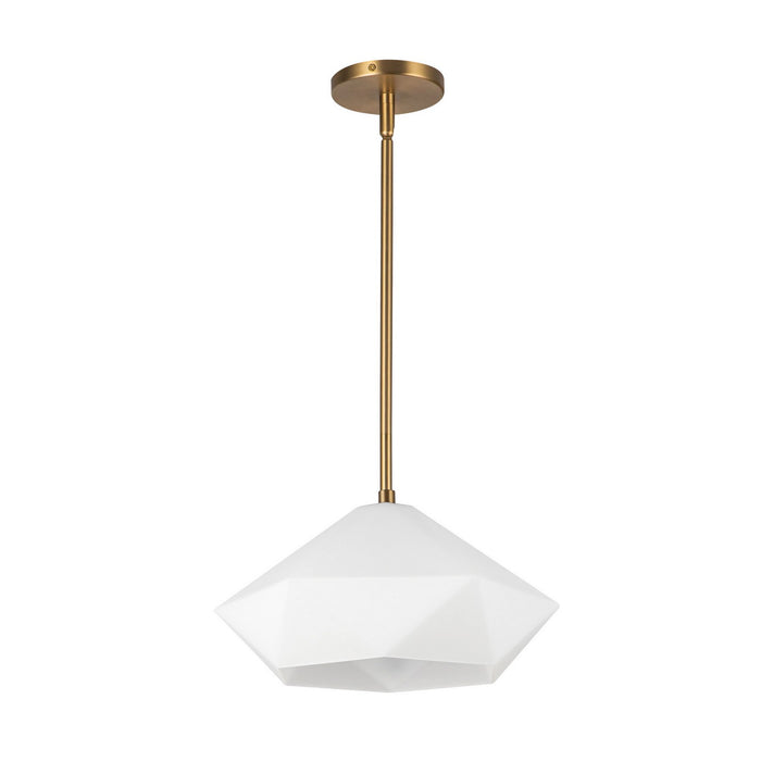 Alora PD424514BGOP One Light Pendant, Brushed Gold/Opal Glass